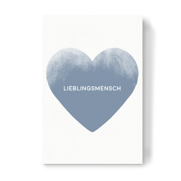 Leinwandbild "Lieblingsmensch mit Herz I Blau" artboxONE - Typografie,Liebe,Für Papa,Männer