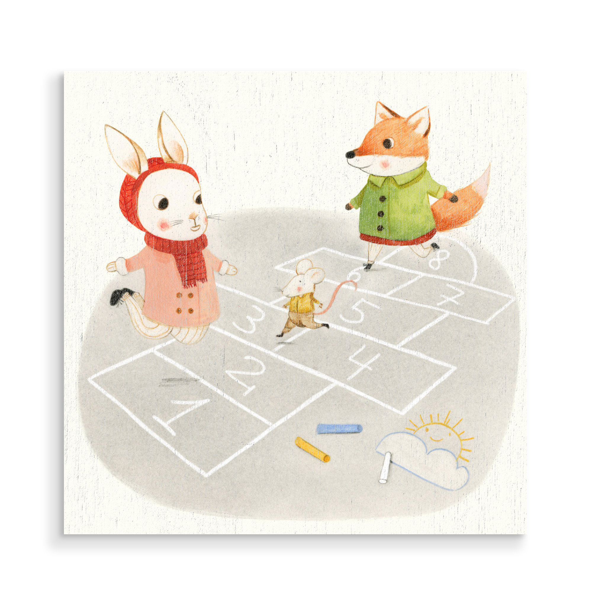 Holzbild "Himmel und Hölle" artboxONE - Für Kinder,Tiere