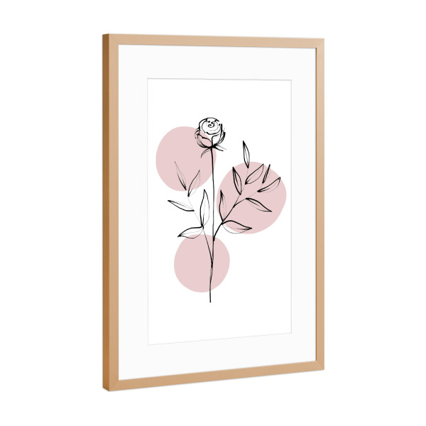 Poster mit Rahmen Kupfer "Buffiere-Botanicals Rose" artboxONE - Natur,Floral