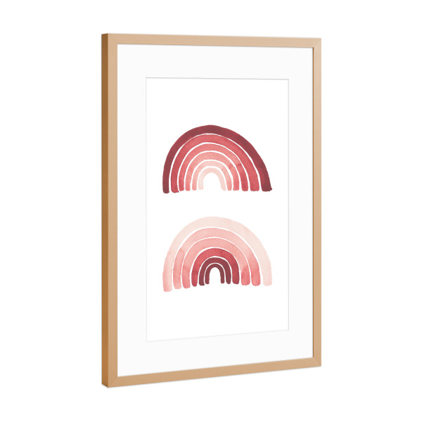 Poster mit Rahmen Kupfer "Buffiere - Rosa Regenbogen" artboxONE - Für Kinder,Abstrakt