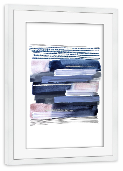 Poster mit Rahmen weiß "Buffiere - zwischen den Zeilen" artboxONE - Abstrakt,Geometrie