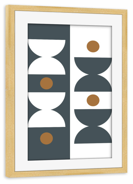 Poster mit Rahmen kiefer "Aesthetic Gallery - Das Gegenüber" artboxONE - Abstrakt,Geometrie