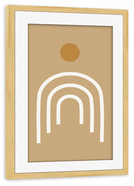 Poster mit Rahmen kiefer "Aesthetic Gallery - Bögen beige" artboxONE - Abstrakt,Geometrie