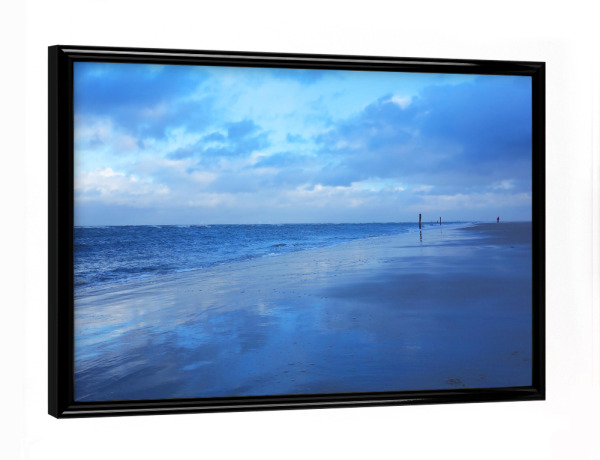 Poster mit schwarzem Rahmen "Blauer Strand" artboxONE - Natur,Reise,Reise / Strand und Meer