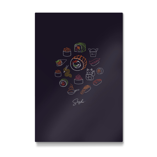 Galerie-Print "Sushi types color dark" 30x20 cm artboxONE
