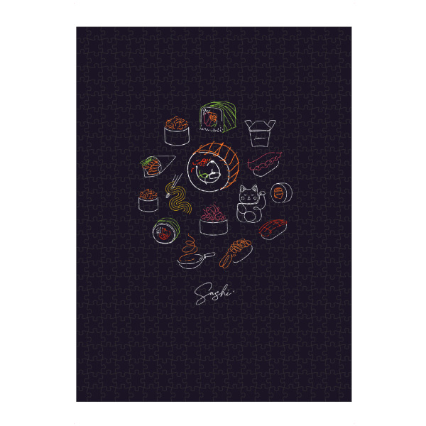 artboxONE Puzzle "Sushi types color dark" artboxONE - Für Kinder,Essen & Trinken,Für Mama,Für Papa