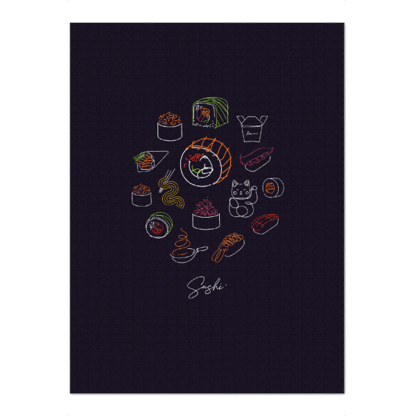 Puzzle Ravensburger "Sushi types color dark" artboxONE - Für Kinder,Essen & Trinken,Für Mama,Für Papa