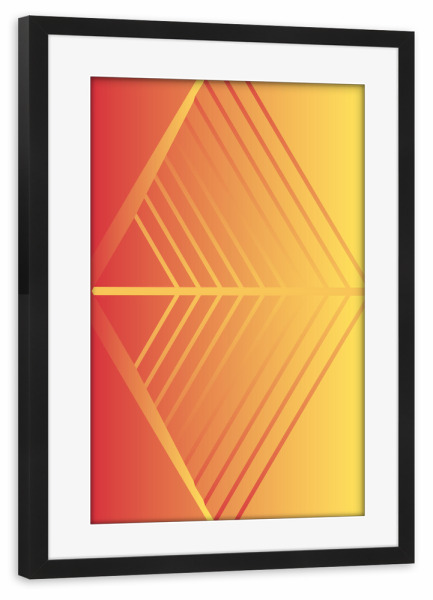 Poster mit Rahmen schwarz "Rhombus Red Yellow" artboxONE - Abstrakt,Geometrie