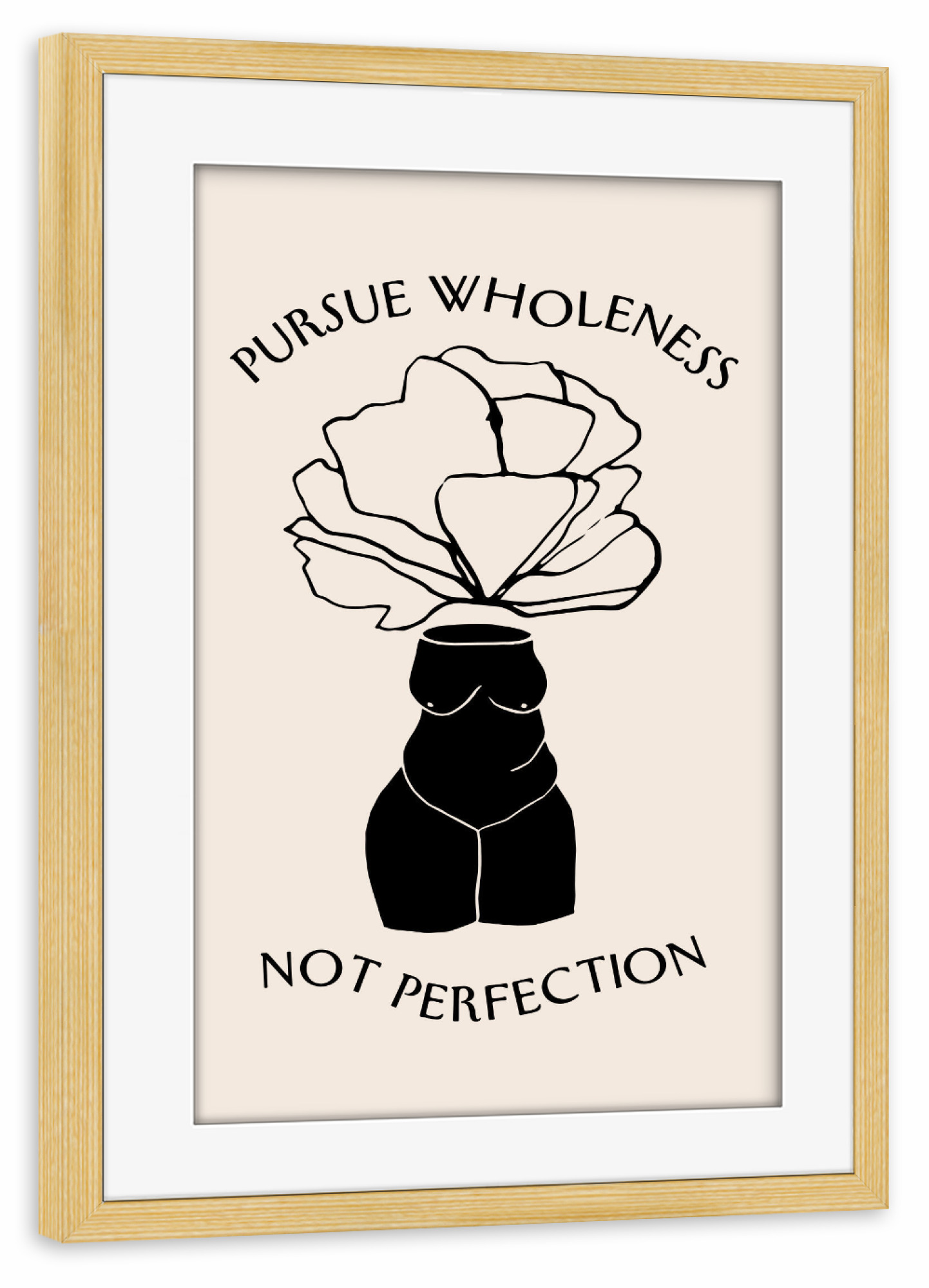 Poster mit Rahmen kiefer "Pursue Wholeness Body Positive Art" artboxONE - Floral,Abstrakt,Menschen