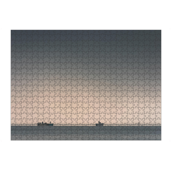 artboxONE Puzzle "New day, new luck" artboxONE - Natur,Menschen - Fischerboote,Fischer,Angler,Bodensee,Nebel,Sonnenaufgang,Fischen,Angeln