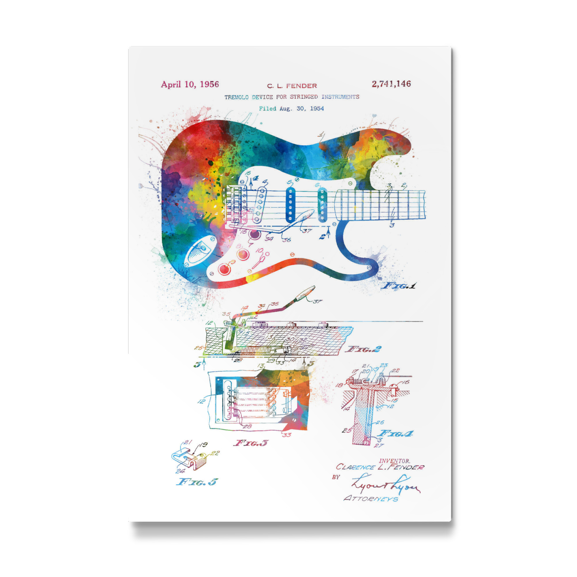 Galerie-Print "Electric fender guitar patent" 30x20 cm artboxONE
