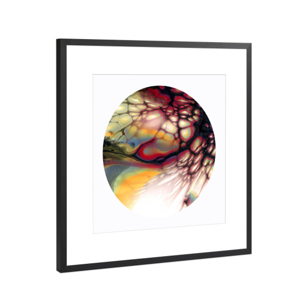 Poster mit Rahmen Schwarz (Metallic) "Cells on Wave" artboxONE - Abstrakt