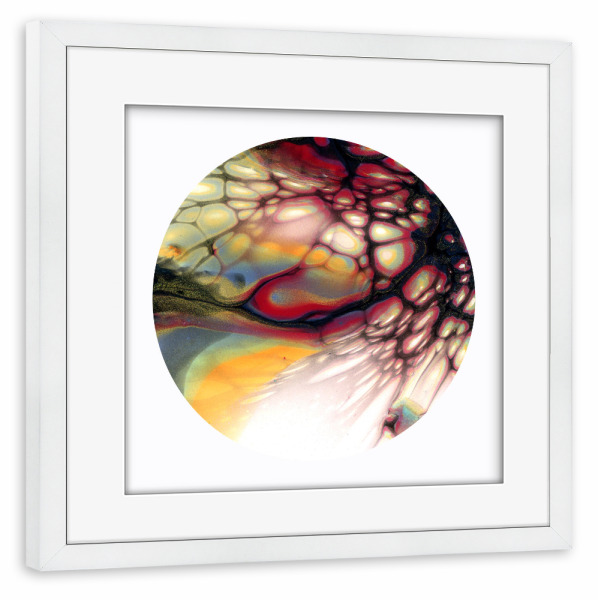 Poster mit Rahmen weiß "Cells on Wave" artboxONE - Abstrakt