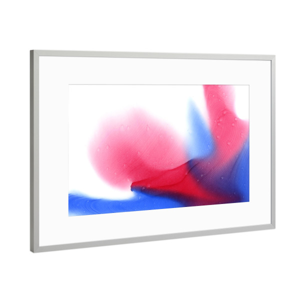 Poster mit Rahmen Silber "Abstract - Rose and Blue" artboxONE - Abstrakt