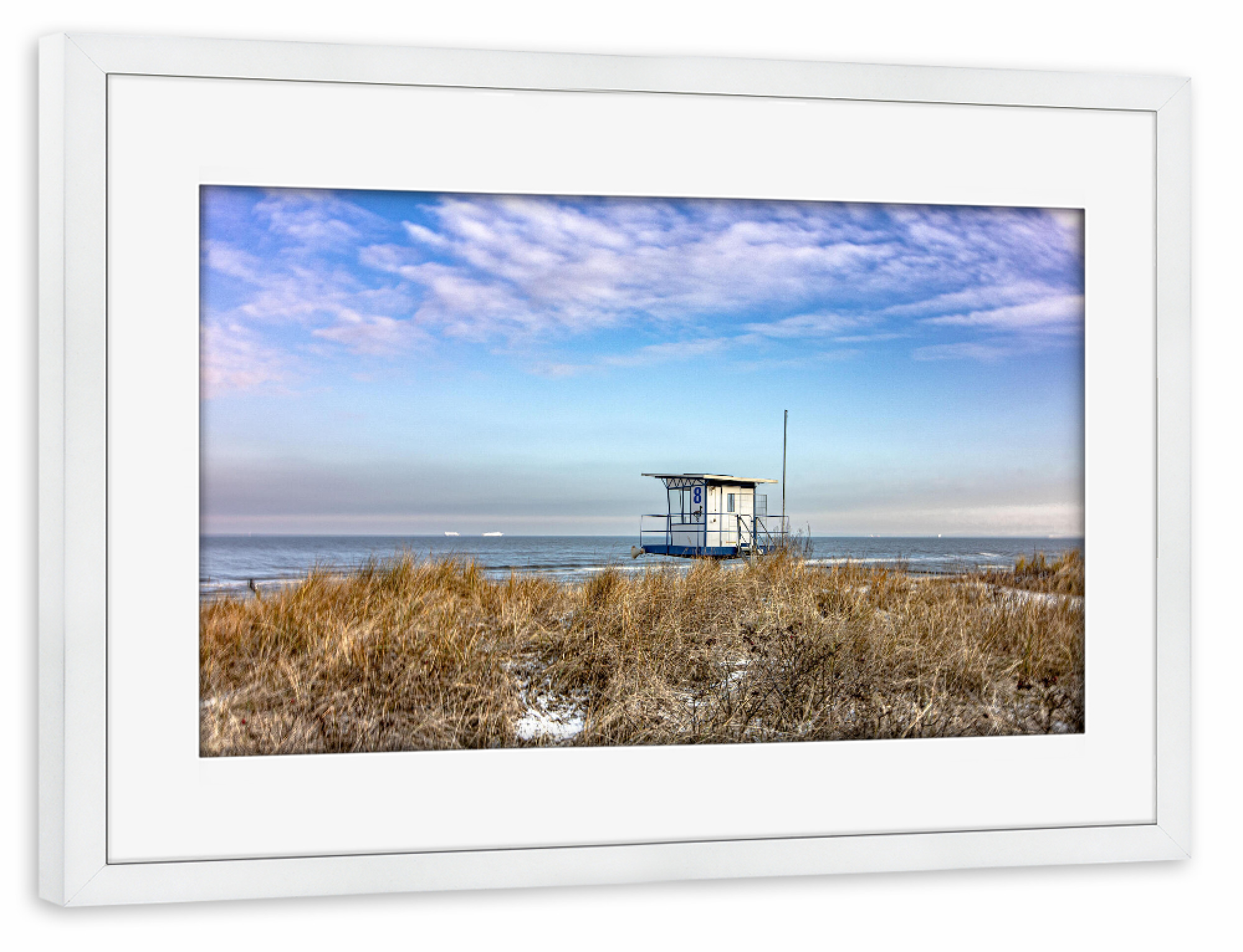 Poster mit Rahmen weiß "Aussicht aufs Meer" artboxONE - Natur