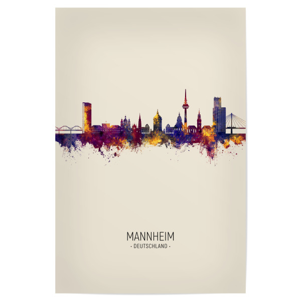 Poster 30x20 cm "Mannheim Germany Skyline Beige" artboxONE - Städte