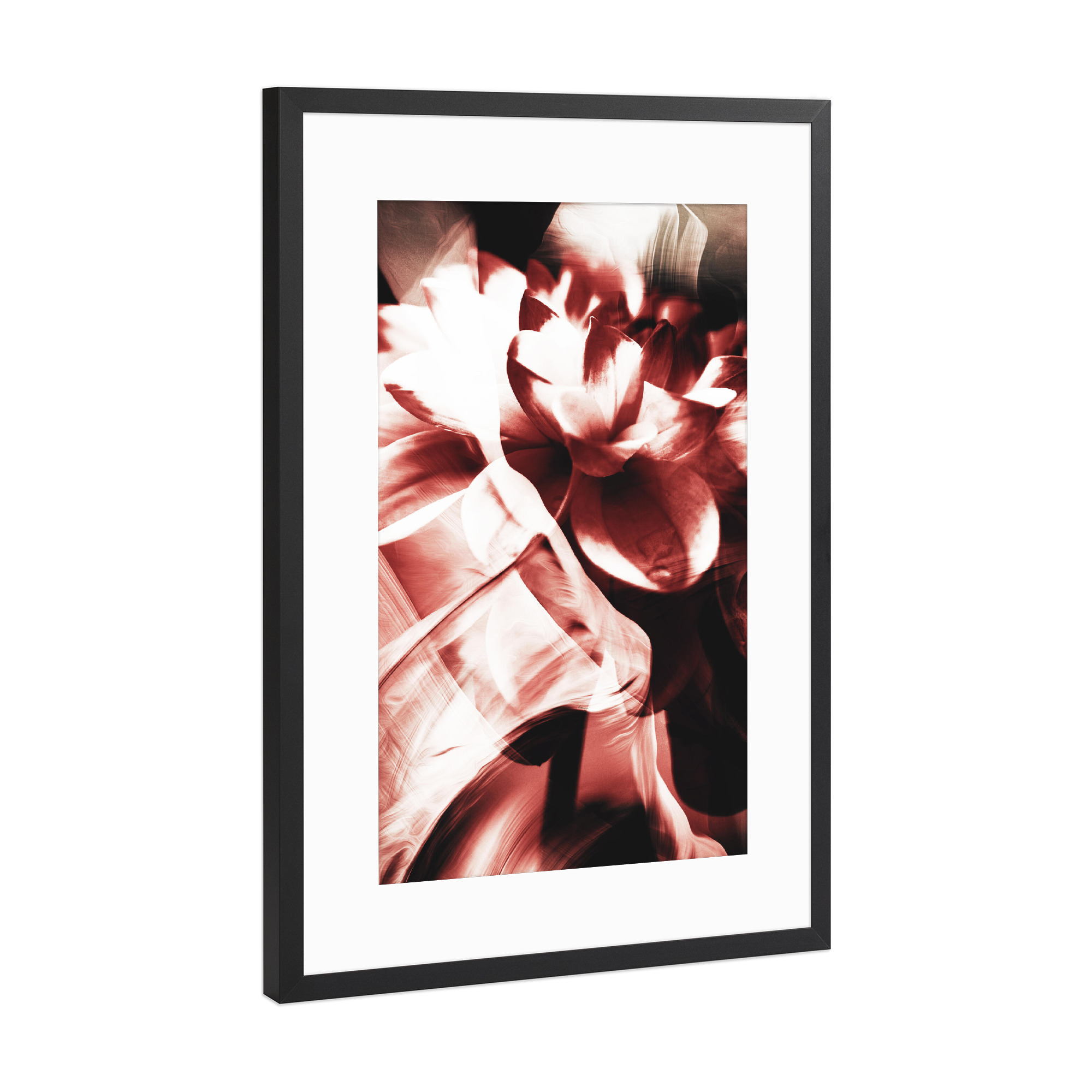 Poster mit Rahmen Schwarz (Metallic) "Abstract flower by Tas" artboxONE - Natur,Floral,Abstrakt
