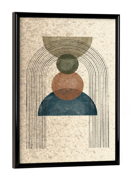 Poster mit schwarzem Rahmen "Shapes on Texture" artboxONE - Abstrakt,Geometrie