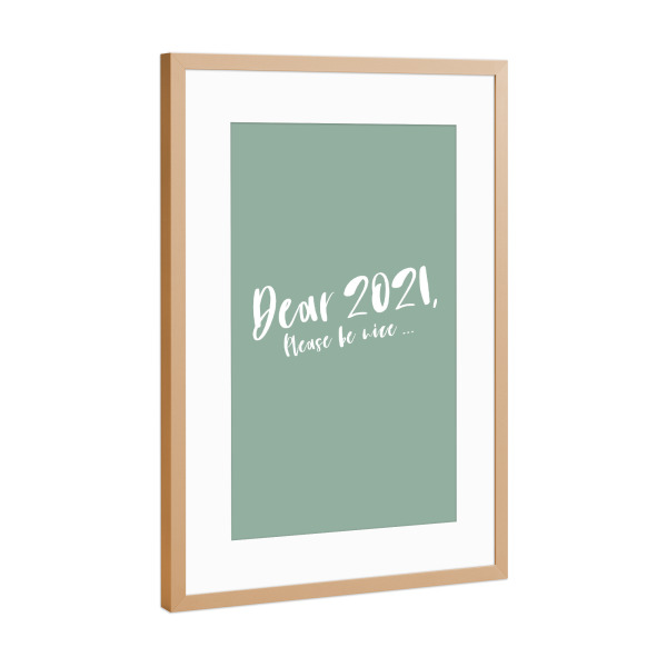 Poster mit Rahmen Kupfer "Hoffnungsvoll I Grün" artboxONE - Typografie,Für Kinder,Lehrersprüche,Für Mama,Lustig