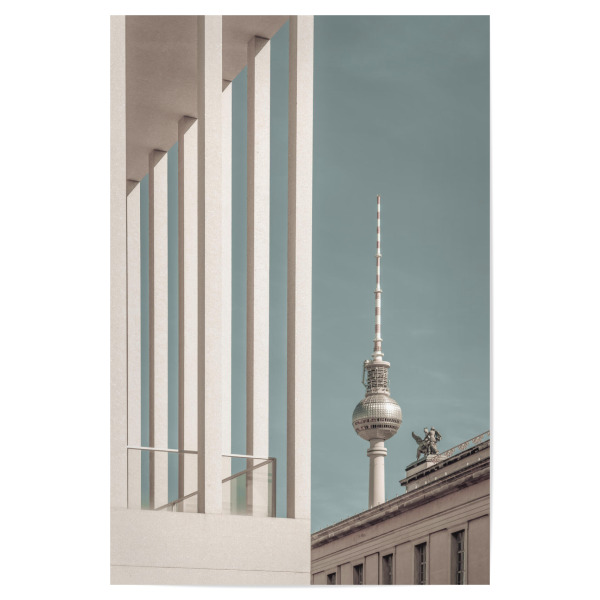 Poster 30x20 cm "Fernsehturm | urbaner Vintage-Stil" artboxONE - Städte / Berlin,Architektur