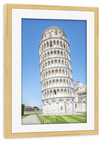 Poster mit Rahmen kiefer "Tower of Pisa" artboxONE - Städte,Reise,Architektur,Reise / Länder,Städte / Weitere