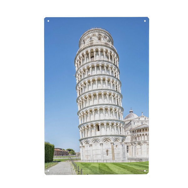 Metall Poster "Tower of Pisa" artboxONE - Städte,Reise,Architektur,Reise / Länder,Städte / Weitere