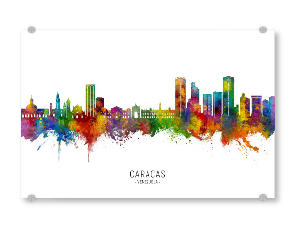 Acrylglasbild "Caracas Venezuela Skyline txt" artboxONE - Städte