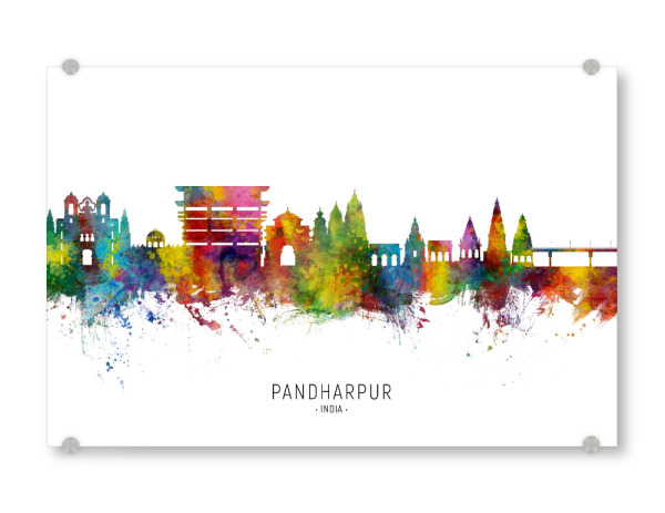 Acrylglasbild "Pandharpur Skyline India txt" artboxONE - Städte