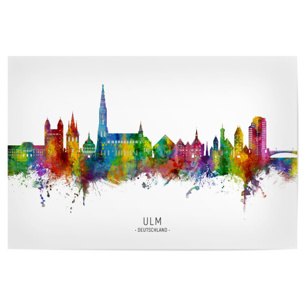 Poster 30x20 cm "Ulm Germany Skyline txt" artboxONE - Städte