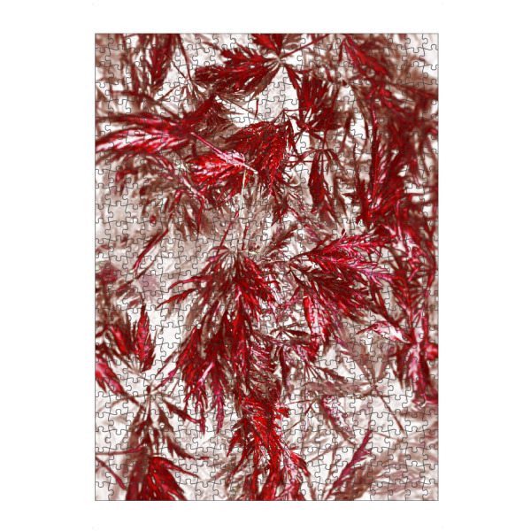 Puzzle Ravensburger "Blattwerk Rot Weiß" artboxONE - Natur,Floral,Abstrakt