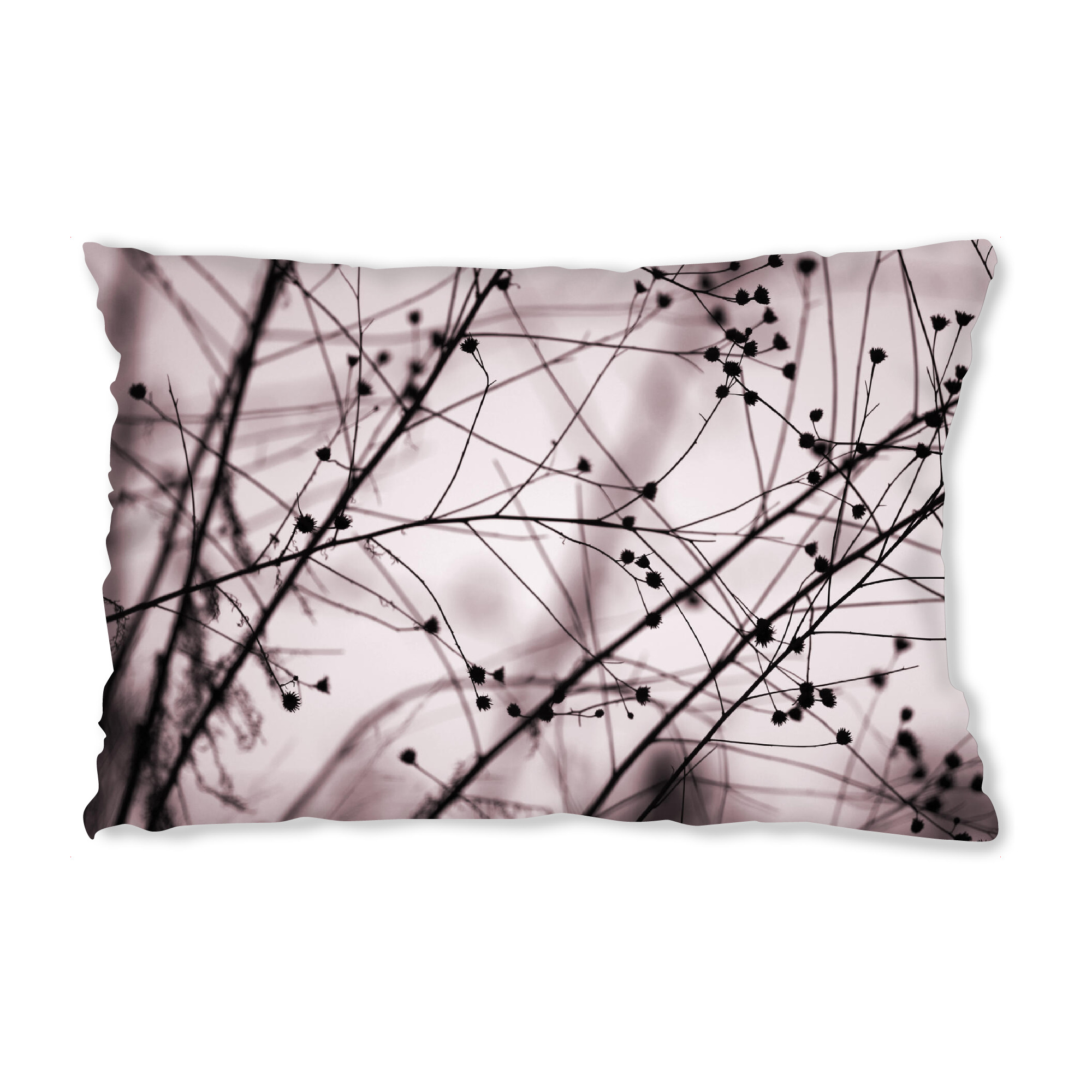Design-Kissen "Gräser Silhouette. Rosa Schwarz" artboxONE - Natur,Floral,Schwarzweiß