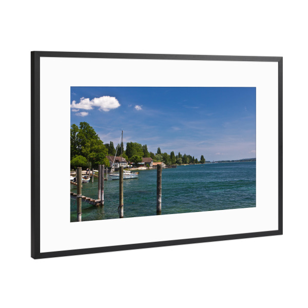 Poster mit Rahmen Schwarz (Metallic) "Sommer am Bodensee" artboxONE - Natur,Reise