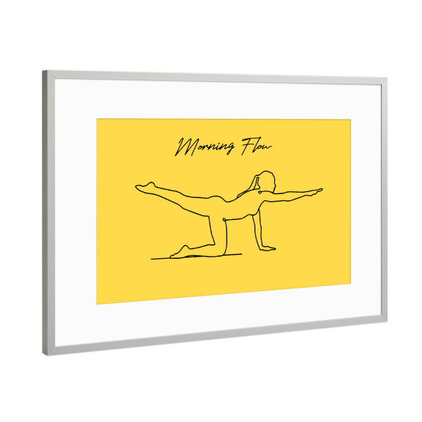 Poster mit Rahmen Silber "Morning Flow" artboxONE - Sport