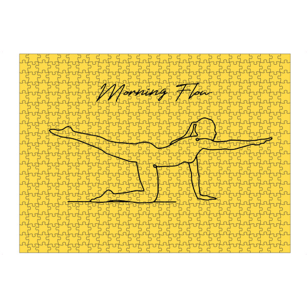 Puzzle Ravensburger "Morning Flow" artboxONE - Sport - Yoga,Namaste,Morning,Flow,Sport,Body,Soul,Mindful,Mood,Life,Oneline,One line,Drawing,Yellow