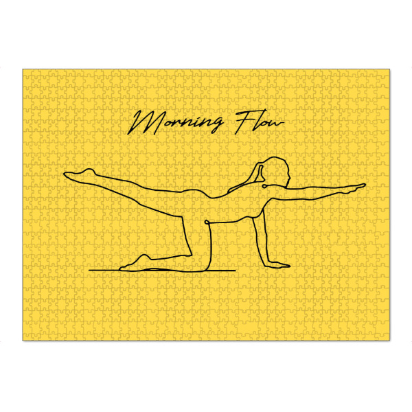 Puzzle Ravensburger "Morning Flow" artboxONE - Sport - Yoga,Namaste,Morning,Flow,Sport,Body,Soul,Mindful,Mood,Life,Oneline,One line,Drawing,Yellow
