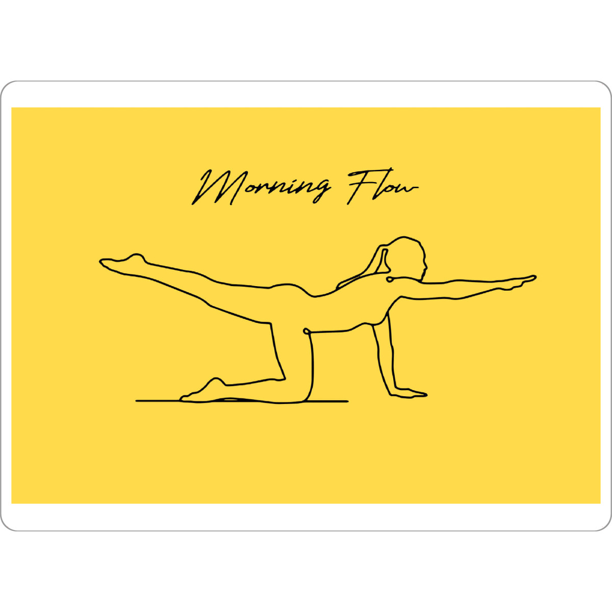 Tischset "Morning Flow" artboxONE - Sport - Yoga,Namaste,Morning,Flow,Sport,Body,Soul,Mindful,Mood,Life,Oneline,One line,Drawing,Yellow - Bild yoga