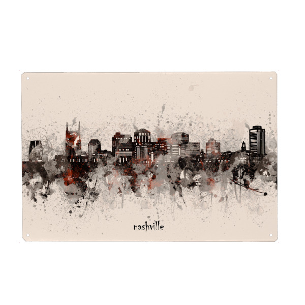 Metall Poster "Nashville skyline artistic beige" artboxONE - Städte,Reise,Architektur