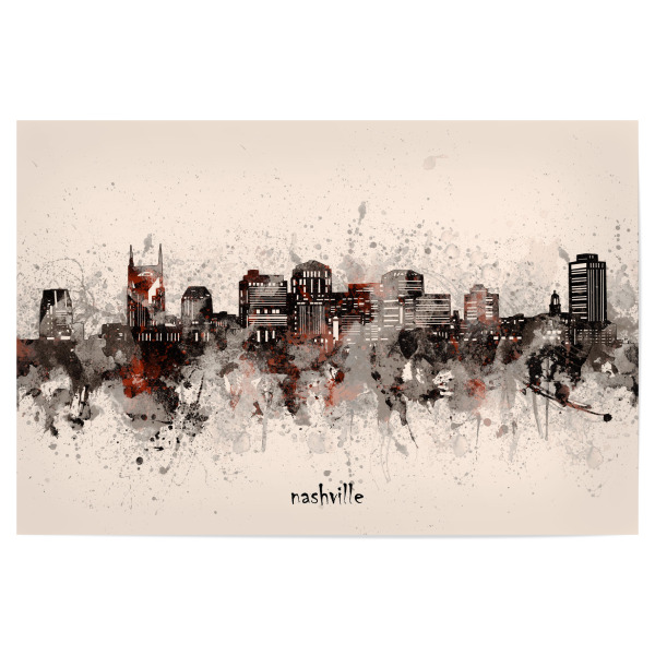 Poster 30x20 cm "Nashville skyline artistic beige" artboxONE - Städte,Reise,Architektur