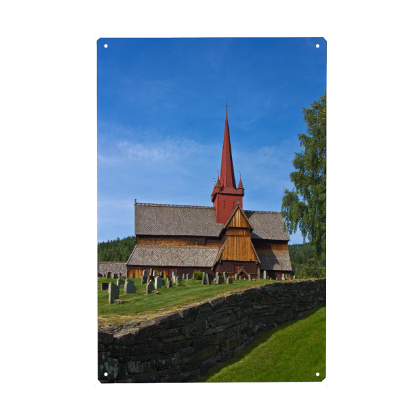 Holzbild "Alte Stabkirche in Ringebu" artboxONE - Natur,Reise,Architektur,Reise / Länder