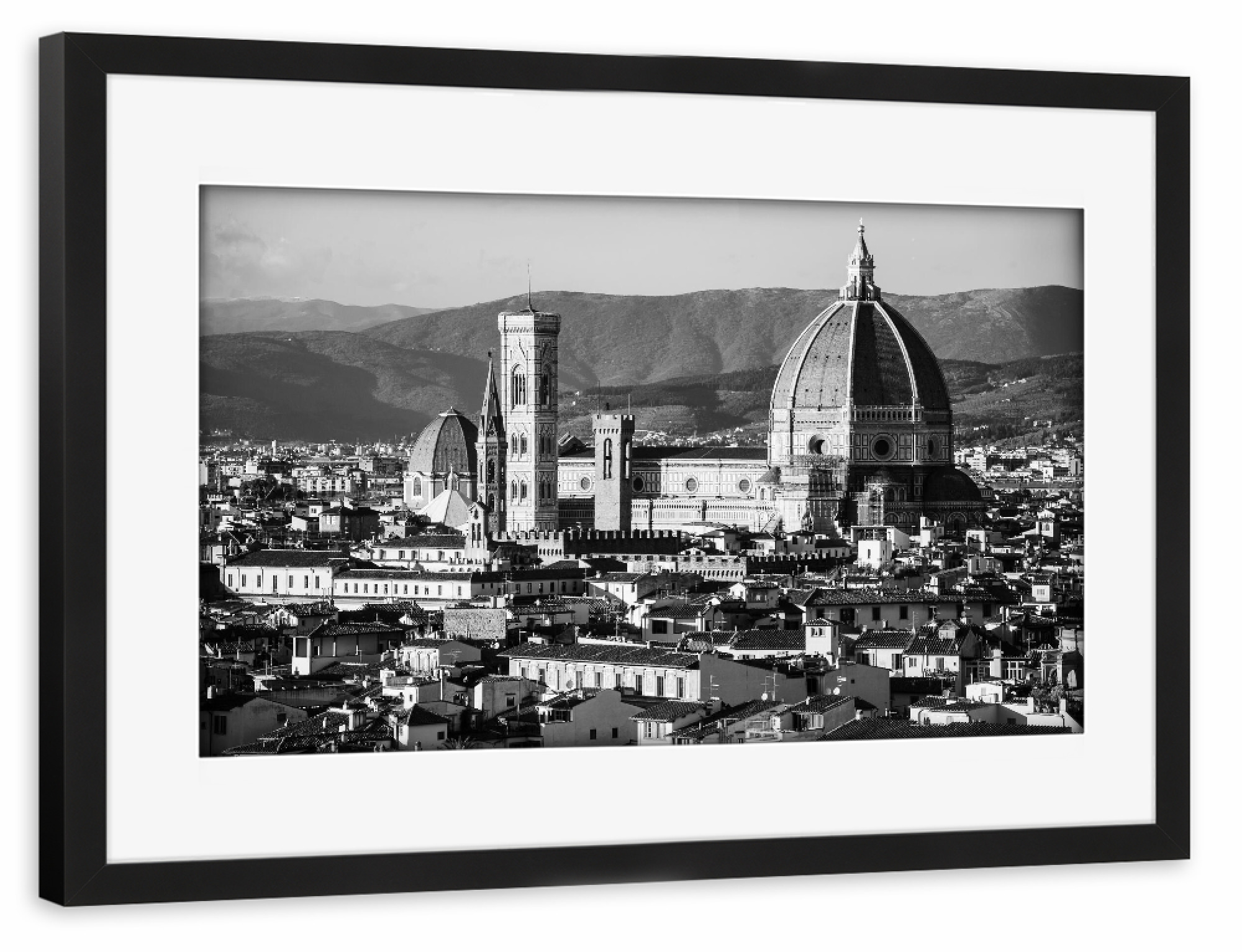 Poster mit Rahmen schwarz "Florence in B&W c" artboxONE - Städte,Reise,Architektur