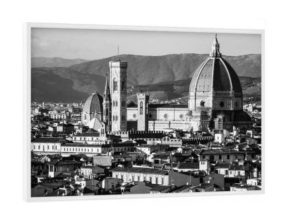 Poster mit weißem Rahmen "Florence in B&W c" artboxONE - Städte,Reise,Architektur