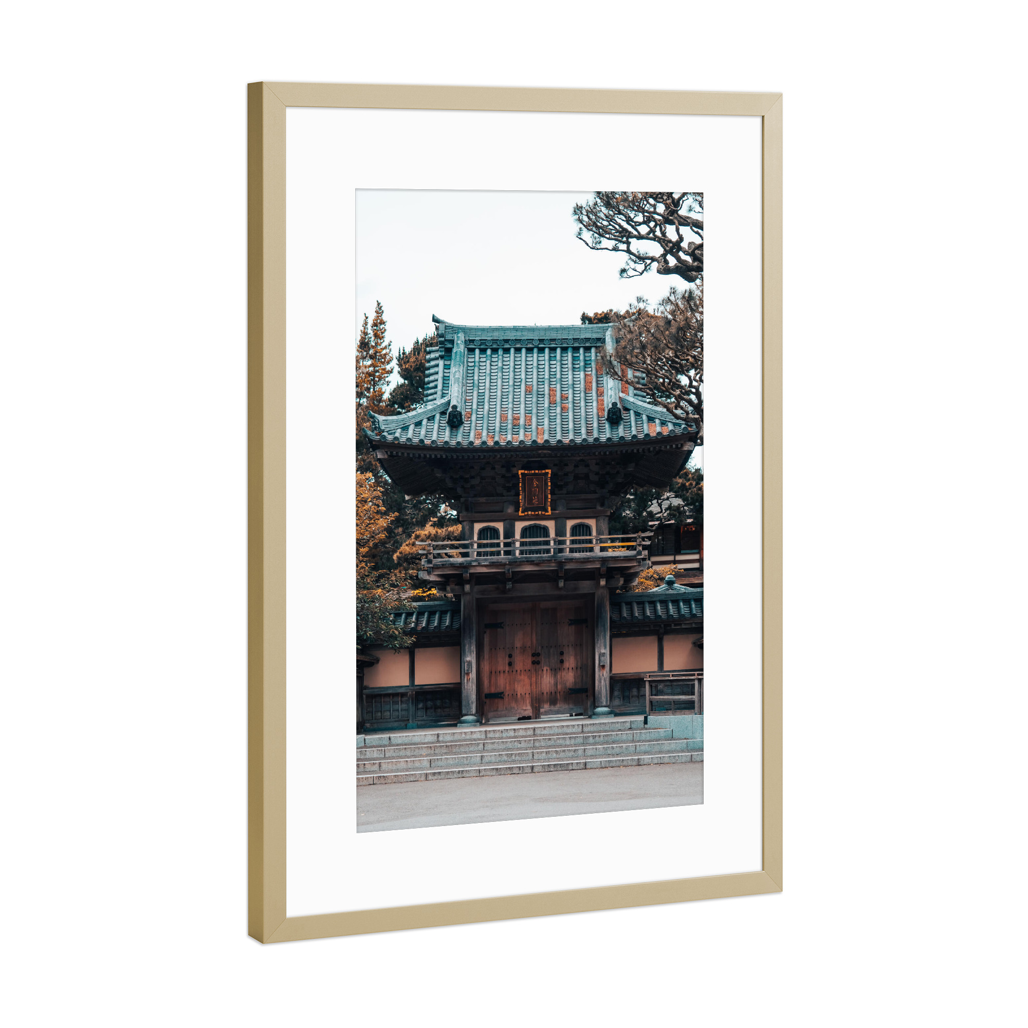Poster mit Rahmen Gold "Japanischer Garten San Francisco" artboxONE - Städte,Reise,Städte / San Francisco