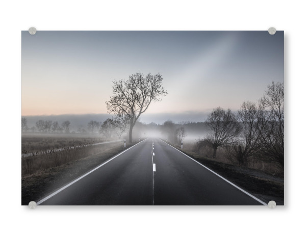 Acrylglasbild "Misty Road" artboxONE - Natur,Reise