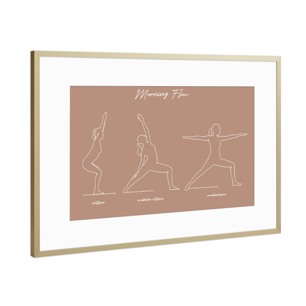 Poster mit Rahmen Gold "Yoga Good Morning Flow" artboxONE - Menschen,Sport