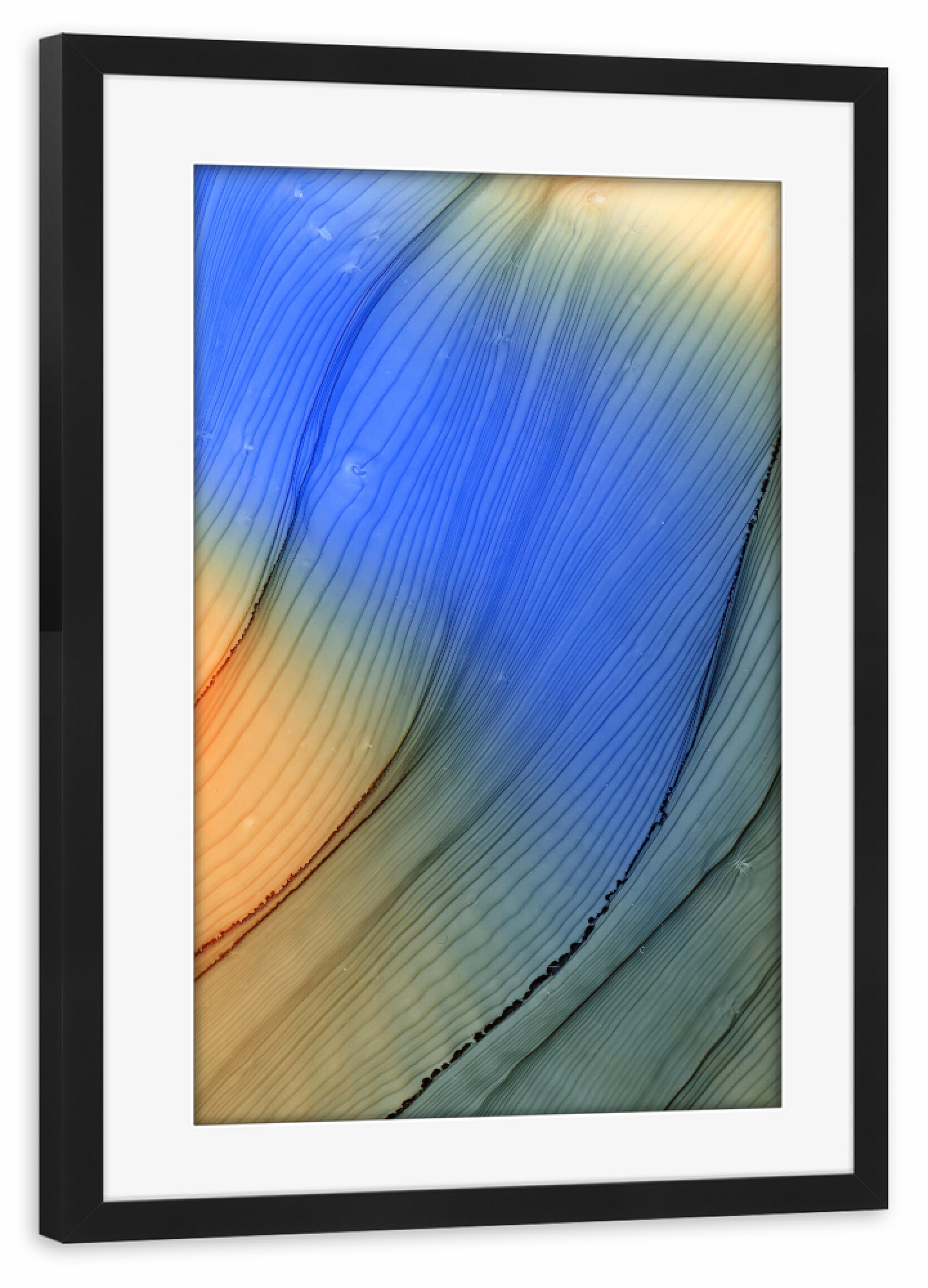 Poster mit Rahmen schwarz "Blau the Day" artboxONE - Abstrakt
