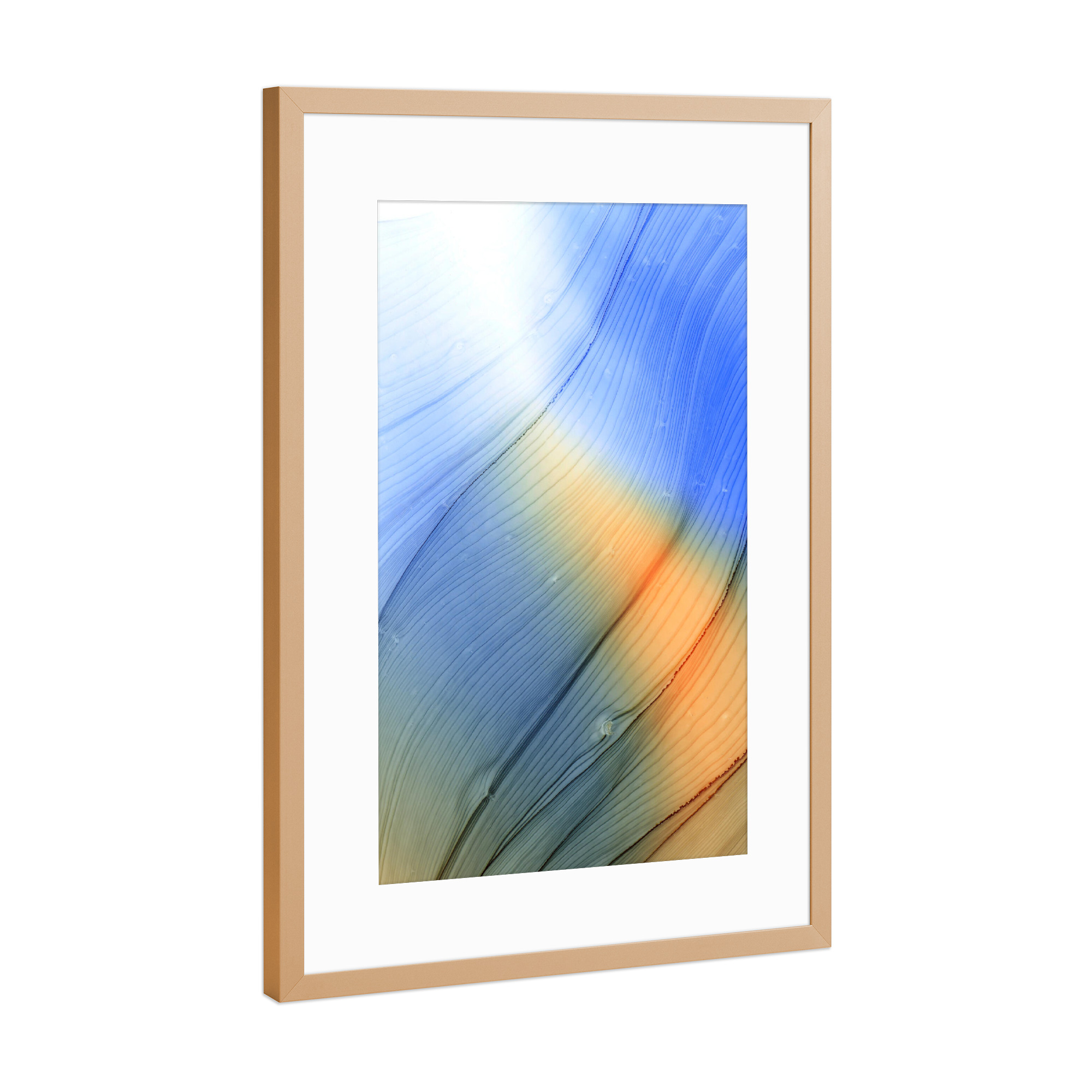Poster mit Rahmen Kupfer "Orange Light" artboxONE - Abstrakt