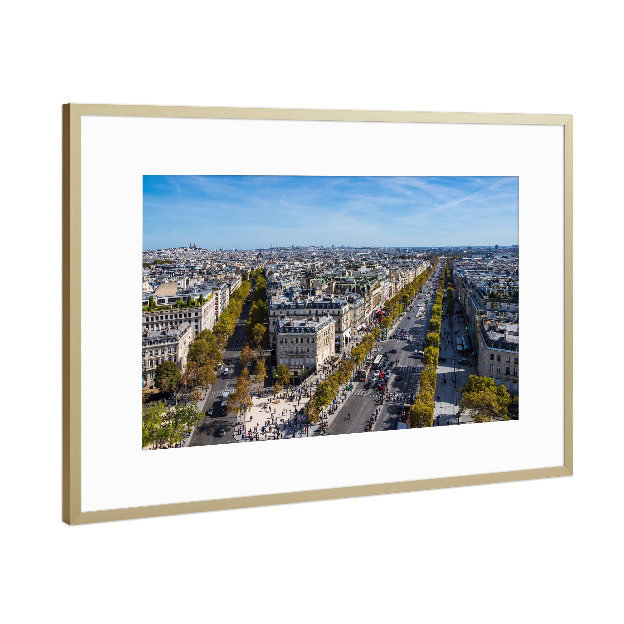 Poster mit Rahmen Gold "Blick auf Paris" artboxONE - Reise,Architektur,Städte / Paris