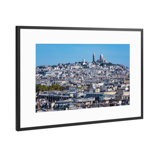 Poster mit Rahmen Schwarz (Metallic) "Basilika Sacre-Coeur" artboxONE - Reise,Architektur,Städte / Paris