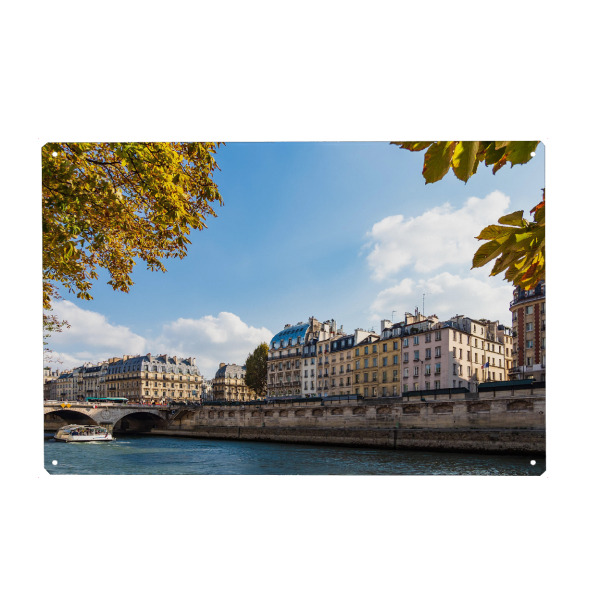 Holzbild "Gebäude an der Seine in Paris" artboxONE - Reise,Architektur,Städte / Paris