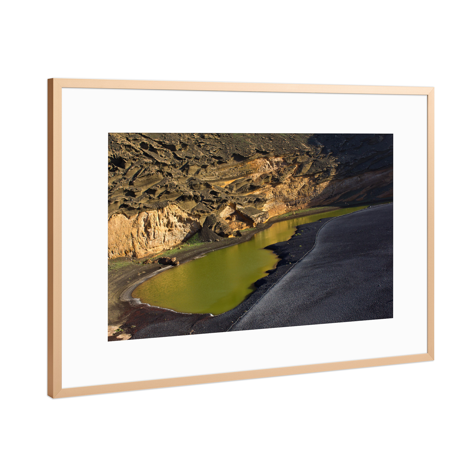 Poster mit Rahmen Kupfer "Lago Verde auf Lanzarote" artboxONE - Natur,Reise,Reise / Länder